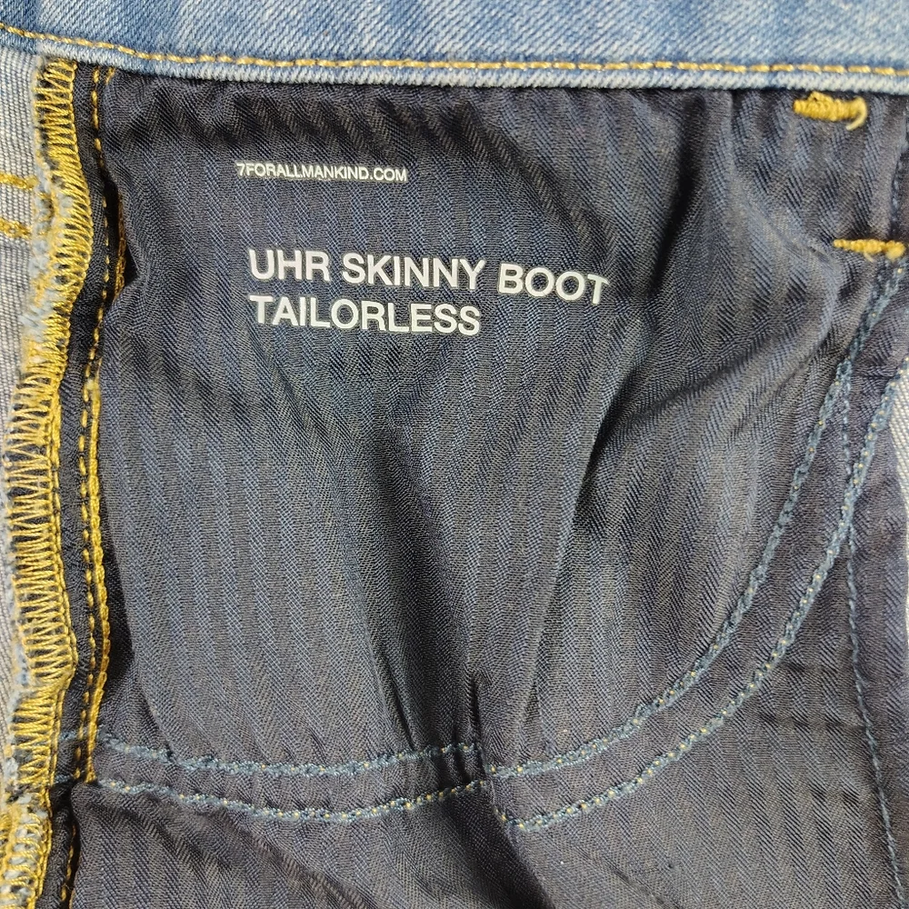 7 For All Mankind UHR Taylorless Skinny Boot Jeans Size 27 $148 - Picture 7 of 9